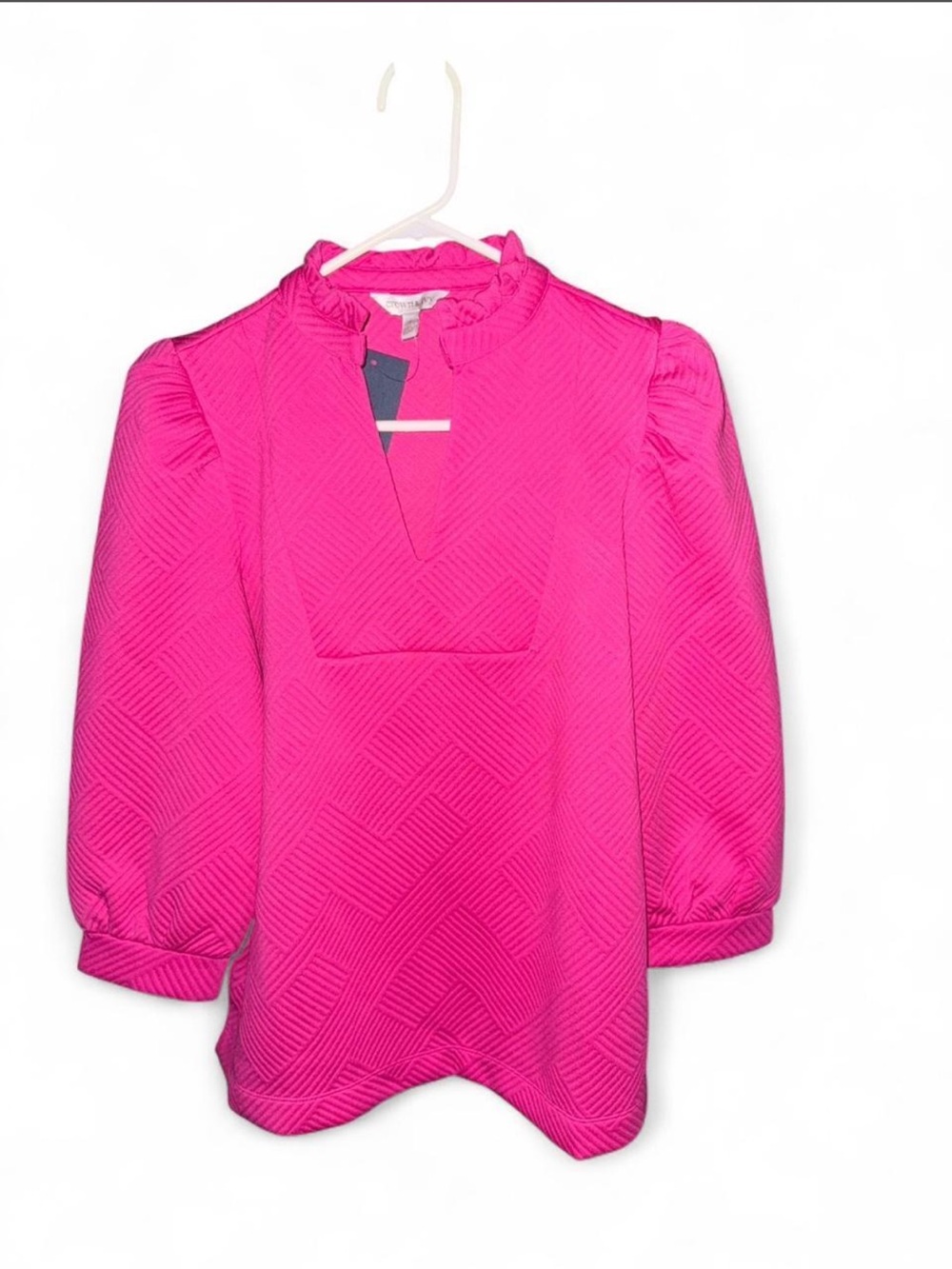 Crown & Ivy Textured Pink Knit Pullover